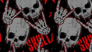 Grunge Goth Skull Pattern Wallpaper