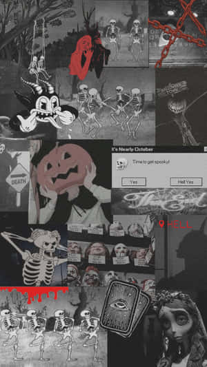 Grunge_ Halloween_ Collage Wallpaper