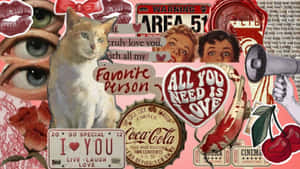 Grunge Lovecore Collage Wallpaper