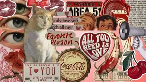 Grunge Lovecore Collage Wallpaper