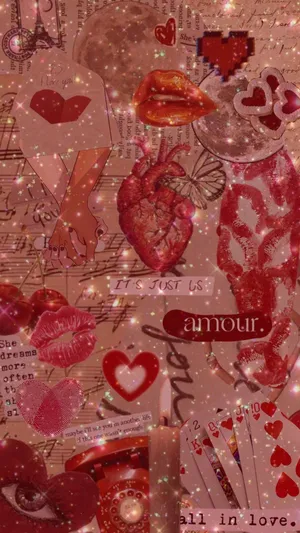 Grunge Lovecore Heart Collage Wallpaper
