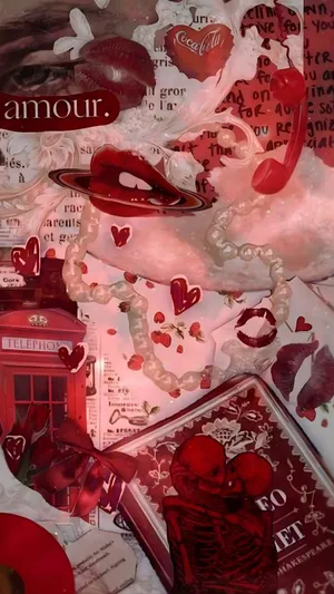 Grunge Lovecore Heart Collage Wallpaper