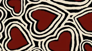 Grunge Lovecore Heart Pattern Wallpaper