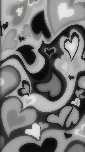 Grunge Lovecore Heart Swirls Wallpaper