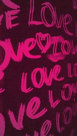 Grunge Lovecore Love Script Wallpaper