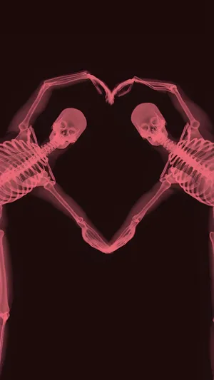 Grunge Lovecore Skeleton Heart Wallpaper