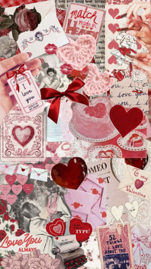 Grunge Lovecore Valentine Collage Wallpaper