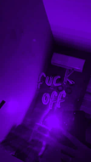 Grunge Neon Purple Room Aesthetic Wallpaper