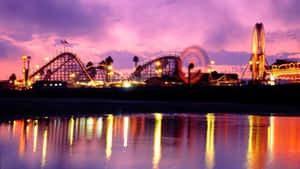 Grunge Pink Aesthetic Laptop Santa Cruz Amusement Park Wallpaper