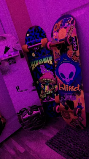Grunge Skater Aesthetic Skateboards Wallpaper