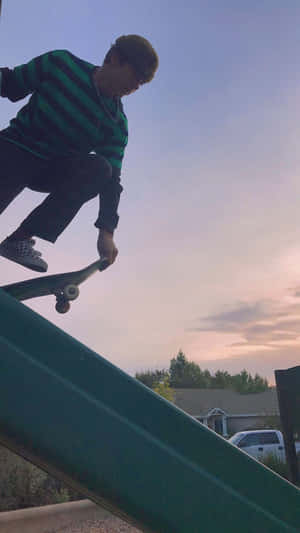 Grunge Skater Sunset Silhouette.jpg Wallpaper