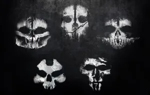 Grunge Skull Quintet Artwork Wallpaper