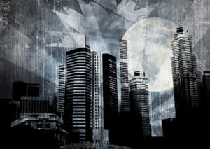 Grunge Urban Skyline Wallpaper