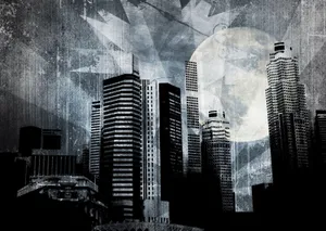 Grunge Urban Skyline Wallpaper