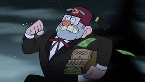 Grunkle Stan With Cash Register Wallpaper