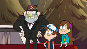 Grunkle Stan With Grandchildren Wallpaper