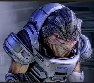 Grunt From Mass Effect Fiercely Stands Ready For Battle Wallpaper
