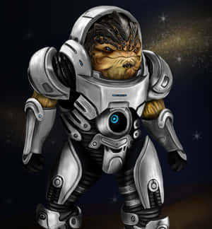 Grunt, The Powerful Krogan Warrior From Mass Effect Wallpaper