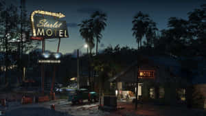 Gta 6 Nighttime Motel Scene Wallpaper