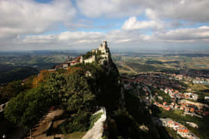 Guaita Tower At Mountain Peak Wallpaper