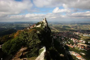 Guaita Tower At Mountain Peak Wallpaper