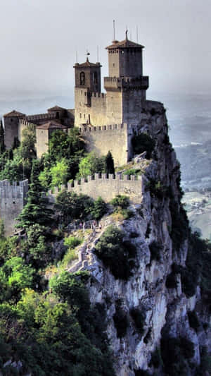 Guaita Tower On Rocky Mountain Wallpaper