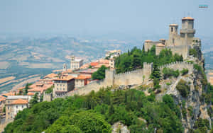 Guaita Tower Overlooking Hills Wallpaper