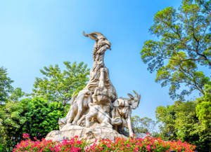 Guangzhou Five Ram Statue Wallpaper