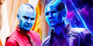 Guardians Galaxy Blue Siblings Wallpaper