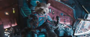 Guardians Galaxy Raccoon Piloting Spaceship Wallpaper