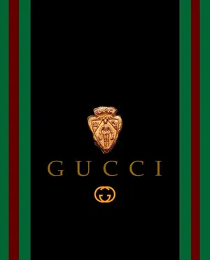 Gucci Logo On A Black Background Wallpaper