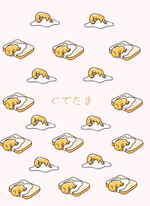 Gudetama In Bread Bed Wallpaper