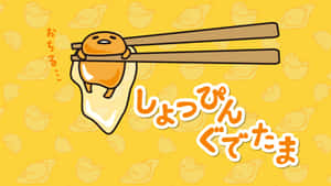 Gudetama In Yellow Aesthetic Desktop Wallpaper