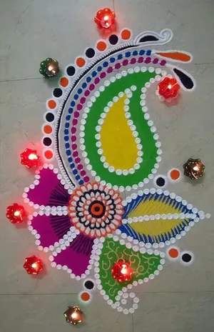 Gudi Padwa Colorful Rangoli Design Wallpaper