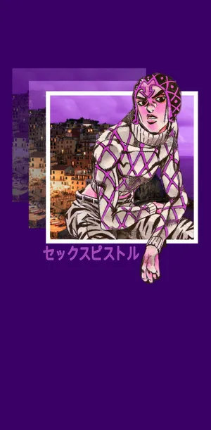 Guido Mista Posing With His Pistol In An Intense Moment. Wallpaper