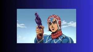Guido Mista Showcasing His Iconic Revolver In A Vivid Jojo's Bizarre Adventure Wallpaper Wallpaper