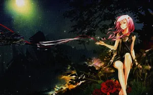 Guilty Crown Inori In Black Dress Wallpaper