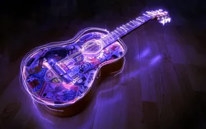 Guitar With A Very Unique Design Wallpaper