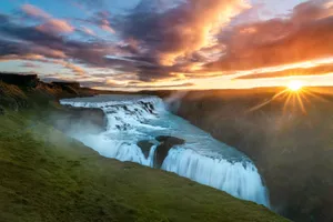 Gullfoss Waterfall In Southwest Iceland During Dawn Wallpaper
