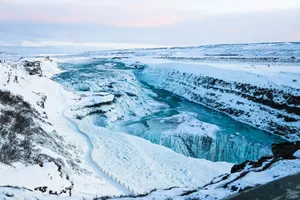 Gullfoss Waterfall In Southwest Iceland During Winter Wallpaper