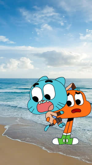 Gumball And Darwin's Joyful Adventure Wallpaper