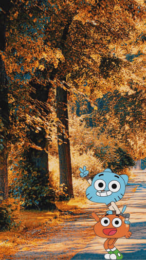 Gumball And Darwin's Playful Adventures Wallpaper