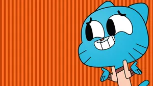 Gumball Orange Stripes Aesthetic Wallpaper