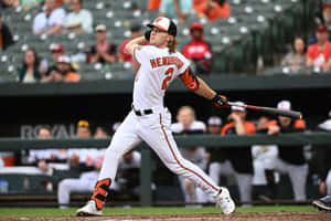 Gunnar Henderson Swinging Baseball Bat Wallpaper