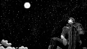 Guts Contemplating Under Moon Wallpaper