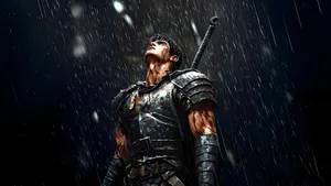 Guts Warrior In The Rain Wallpaper