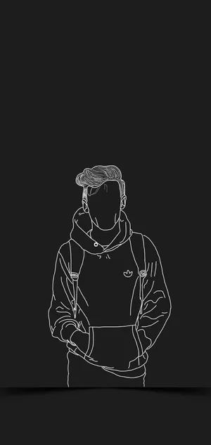 Guy Drawing In Adidas Hoodie Wallpaper