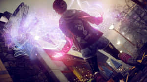 Guy In Front Of A Building In Infamous Wallpaper