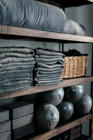 Gym Equipmentand Towels Storage Wallpaper