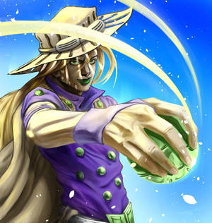 Gyro Zeppeli Clutching A Ball Wallpaper